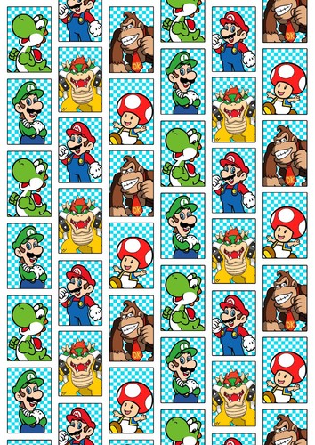 Super mario birthday gift wrap - super,
