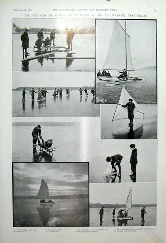 Original old antique print - old,