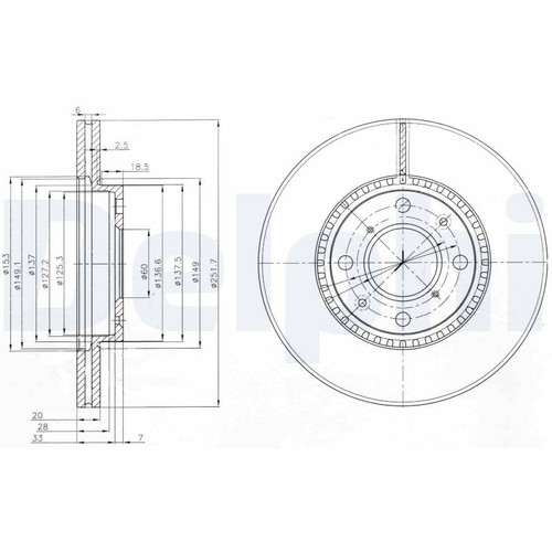 Brake disc delphi bg4049c - disc,