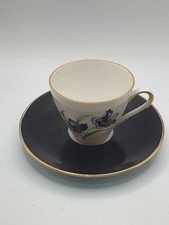 Winterling Marktleuthen Bavaria Black Grey Tea Cup And Saucer