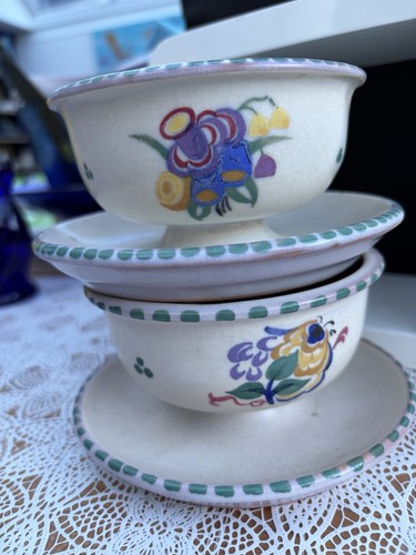 Vtg pair rare poole pottery - a,