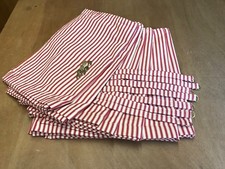 Ivory & Red TickIng Stripe Camper Van Curtains,VW T25, Blackout/Thermal/Magnets