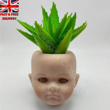 Baby Doll Head Concrete Mould Resin Planter Gypsum Clay Flower Pot Silicone Mold
