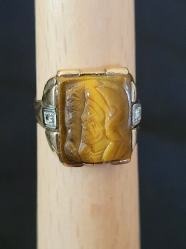 1930s 10k gold hand carved - 1930s,