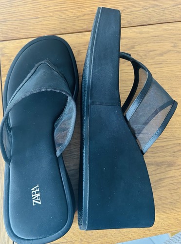 Ladies black wedge slippers - ladies,