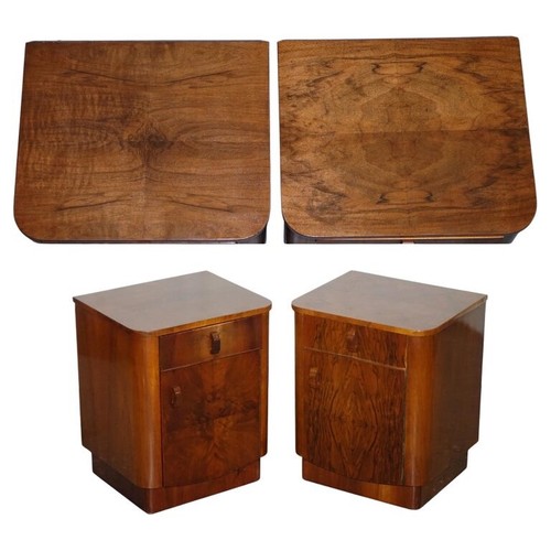 Pair 1930 art deco burr - 1930's,