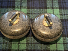 A Super & Very Rare Pair of 'Crawfordjohn' Scots Outdoor Granite Curling Stones.