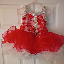 Red glitz pageant dress  12-18
