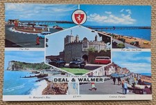 Deal & Walmer Castle, Seaside, Pier,  Promenade, Kent Multiview, Elgate Postcard
