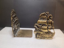 Vintage brass bookends - bookends, pair