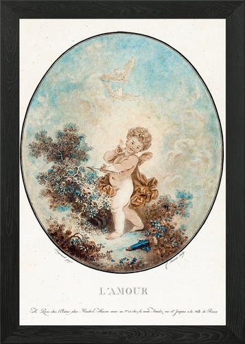 Cherub child framed wall - cherub,