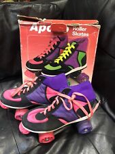 1990s Retro Vintage Apollo Roller Skates Boots Boxed UK 2 EU 34 Pink Purple