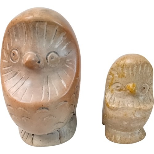 Pair handcrafted stone - handcrafted, owl