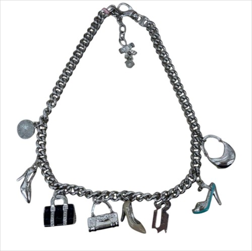Versace necklace silver charms - versace,