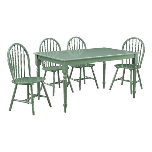 Maklaine wood farmhouse 5pc - maklaine,