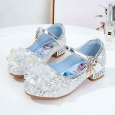 UK Kids Girls Princess Shoes Christmas Party Sequins Crystal Glitter Fancy Dress