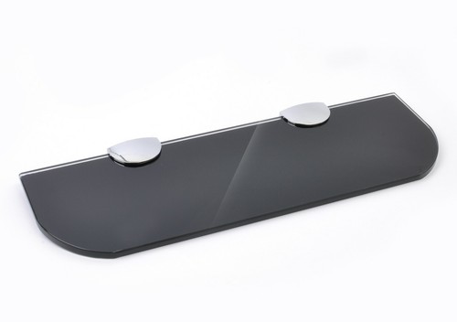 Wall mounted black glass shelf - wall,
