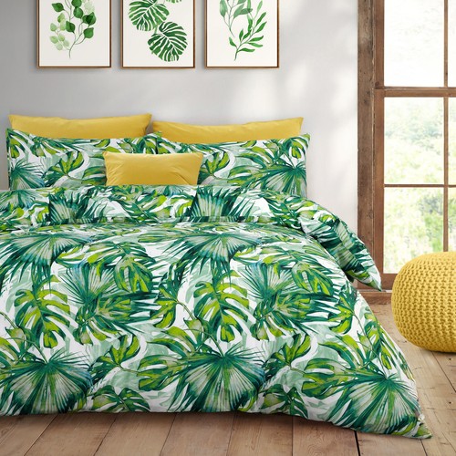 Tropical leaf water green grey - green,