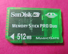 Green Small Size SanDisk 512mb Memory Stick PRO Duo MagicGate card (Sony camera)