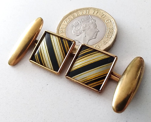 Vintage cufflinks gold - vintage, black