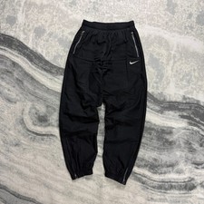 Vintage Nike 1990s Black Baggy Oversized Size Small Cuffed Tracksuit Bottoms