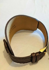 22mm Dark brown Kahuna Mens Genuine Leather Watch Strap  Wrist Cuff 2.5MM Thick 