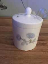 Wedgwood Ice Rose Bone China Dressing Table Pot with Lid Container Cotton Wool