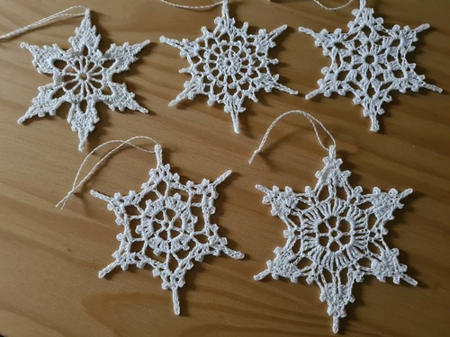 Handmade crochet snowflakes - handmade,