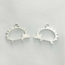 Tibetan Silver Hedgehog Charms Hollow Autumn Animal 21mm x 16mm 10pcs C282