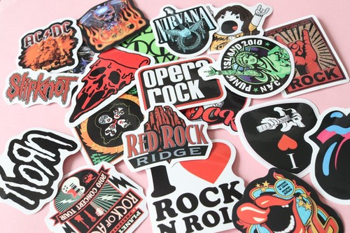 Random rock band stickers - 20,