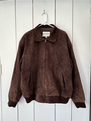 Vtg 90s men brown suede - men's,