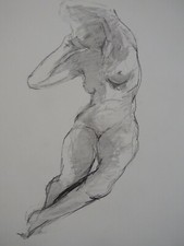 Pencil female nude drawing