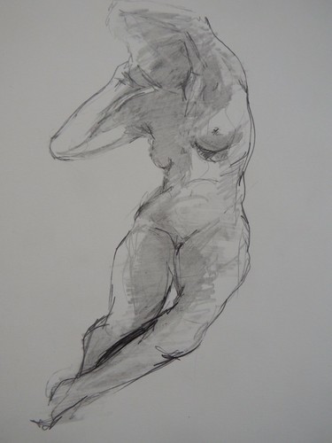 Pencil female nude - , drawing
