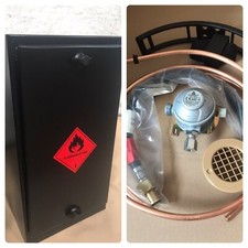 Camper Gas Safety Sealed Steel Cabinet Locker box 7kg Calor Bottle & FULL KIT