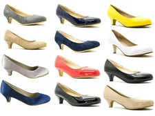 WOMENS LOW KITTEN HEEL LADIES