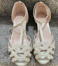 Next Cream Shimmer Heeled