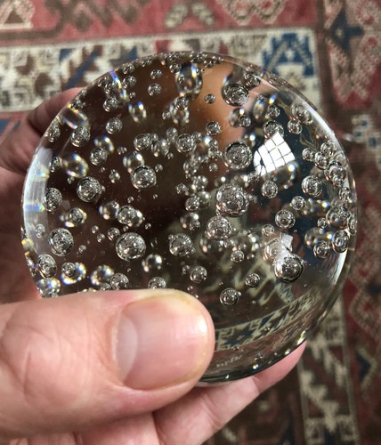 Vintage clear crystal ball - vintage,