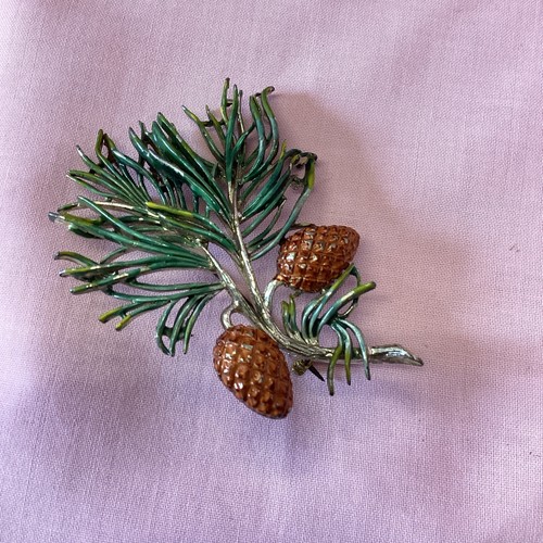 Vintage exquisite enamel fir - enamel,