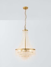 John Lewis Heera Classic Large Chandelier - Vintage Gold (Missing Crystals) B+
