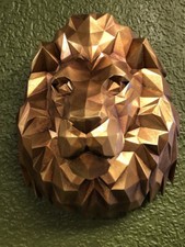 Gold Lion Head Bust Modern