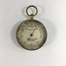 Antique Chadburns Ltd Liverpool Pocket Barometer Working & Damaged Case 