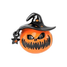 Pumpkin Witch Hat Star Charm Halloween Scary Spooky Bead 925 Sterling Silver