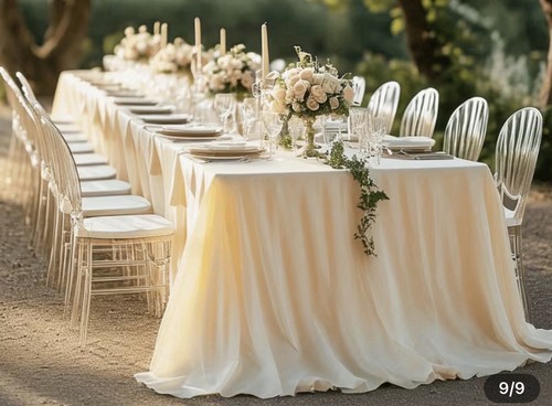 Champagne satin tablecloth - satin,