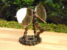 Recycled Bicycle Bike Chain Glasses or Spectacles Desktop Holder freestanding