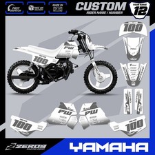 YAMAHA PW 50 GRAPHICS KIT PEEWEE 50 GRAPHICS MINI BIKE GRAPHICS BLOCK WHI/GRY