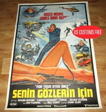 JAMES BOND For Your Eyes Only 1981 UNIQUE Original Turkish 27x40 Movie Poster