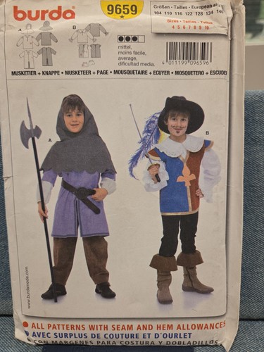 Burda 9659 childrens - childrens, musketeer