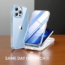 Miracase Case iPhone 16/13/12/11 Full Body Rubber Bumper Glass Screen Protector