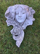 LADIES FACE CONCRETE GARDEN WALL PLANTER / WALL ART