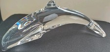 Baccarat France Clear Crystal Dolphin Sculpture approx 6.25 inches vgc